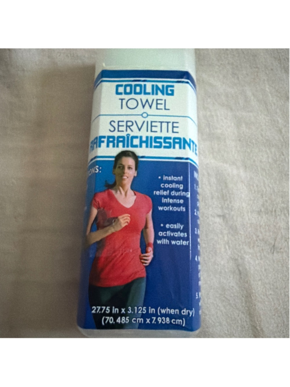 Unisex Cooling Bath Towel One Size Blue White